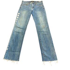 Banana Republic Premium Denim Girlfriend Jeans | Size 27 | Raw Hem | Moon Art